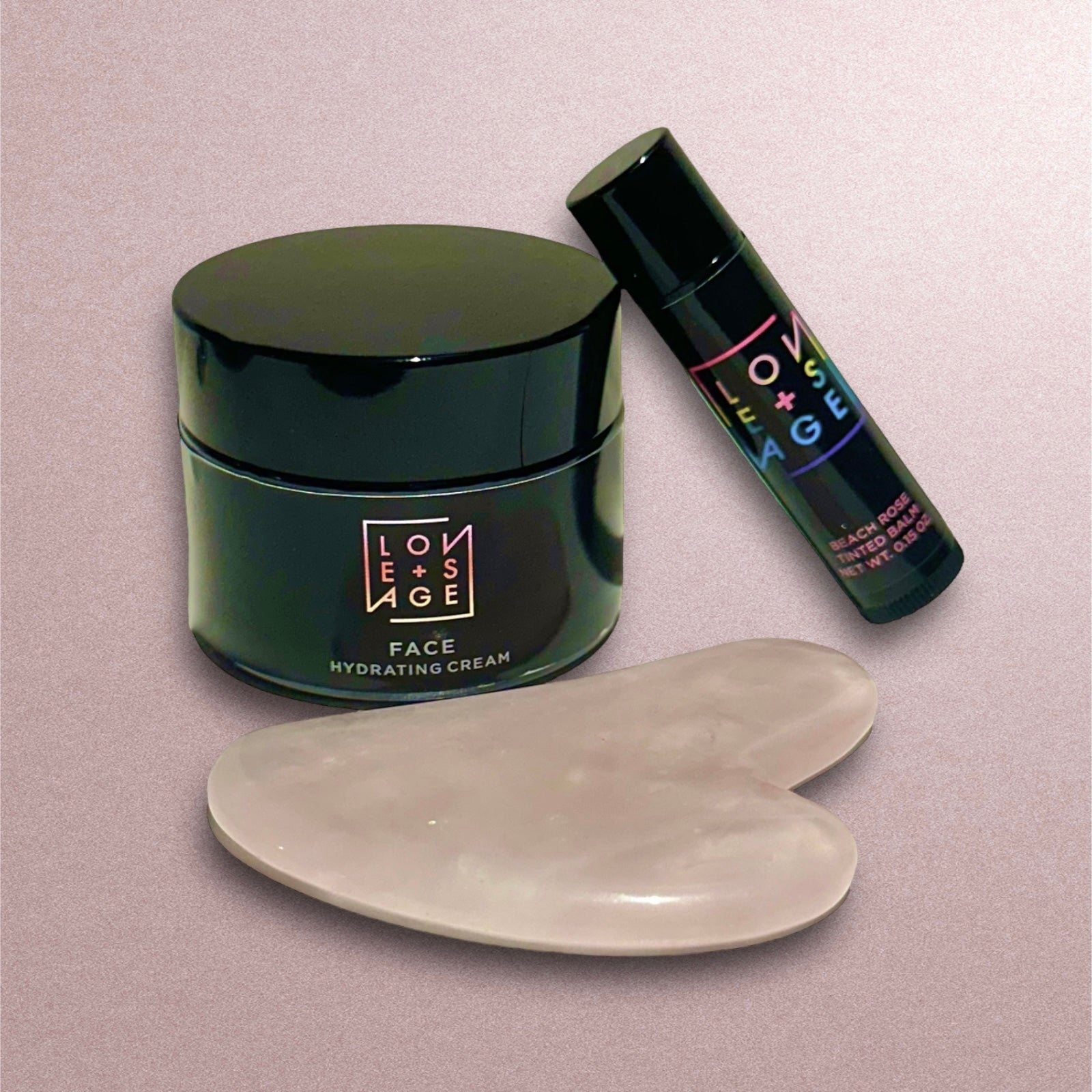 フェイスクリーム love Essentials Gift Bundle! One Cream, One Lip Balm and Rose Quartz